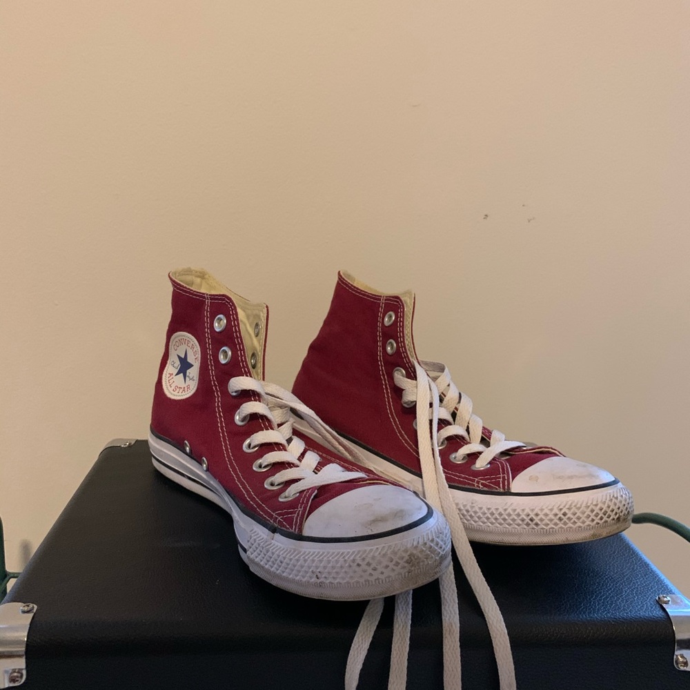 Burgundy Red Converse All Stars High Tops